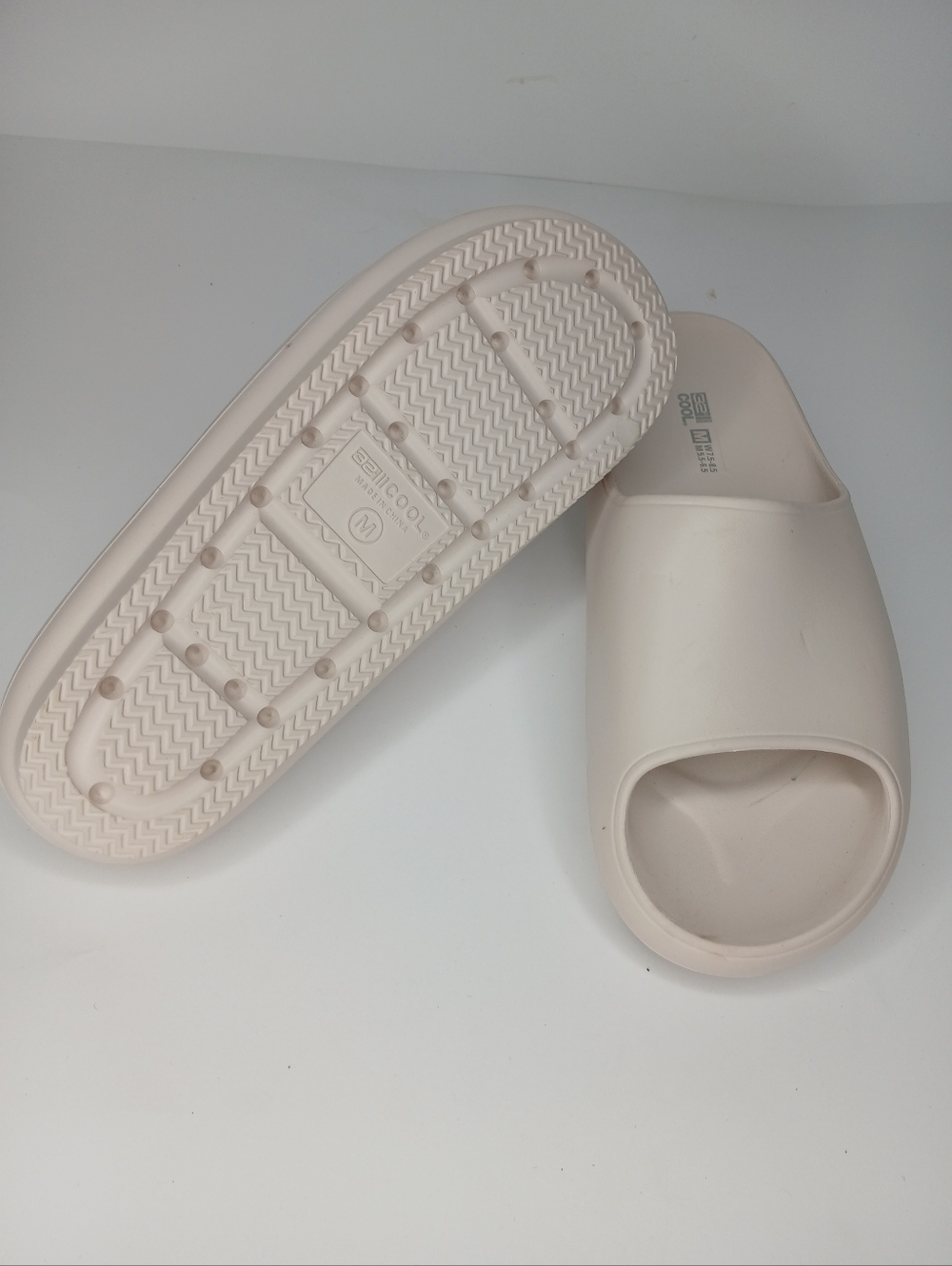 Beige Slide Sandals Size M (W 8.5–9.5) | Minimalist EVA Foam Slides | Comfort Ca - Picture 4 of 6